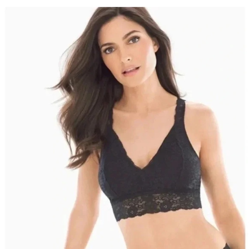 Soma Bralette Lace Racerback Black Women's Size XL